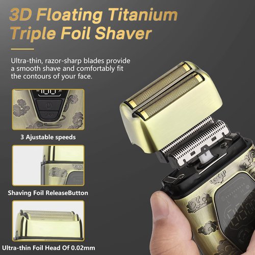 Bomxin Hair Clippers for Men Professiona,3 in 1 T-Blade Barber Clippers and Trimmers Set for Barber kit, Mens Cordless Hair Clippers, Beard Trimmer for Men