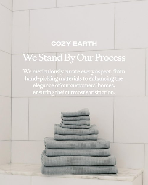 Cozy Earth Waffle Washcloths - 60% Cotton 40% Viscose from Bamboo Washcloths 13 x 13 Inches - Soft & Absorbent Terry, Reversible Mini Textured Waffle & Weave Pattern - 4 Pack