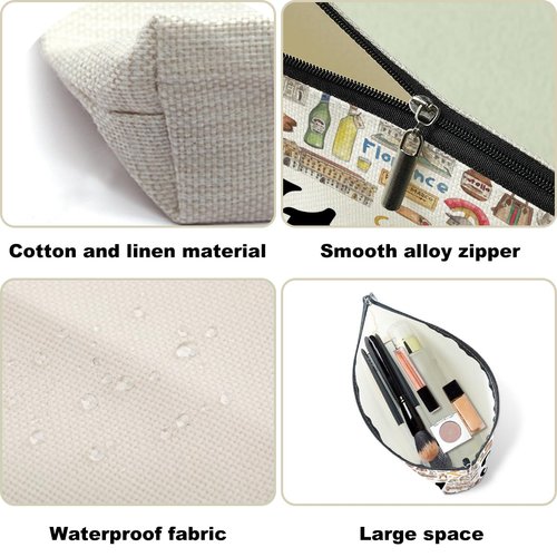 Italy Cosmetic Bag Makeup Bag Italian Gifts Italy Souvenirs Travel Merch Vacation Friendship Gifts for Women City Lovers Sister Traveler Best Friend Girls Trip Gifts Favors Christmas Birthday