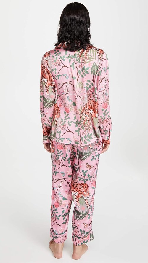 Karen Mabon Women's Pajama Set - Tiger Blossom Design for Ultimate Comfort & Style