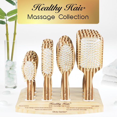 Olivia Garden Bamboo Ionic Massage Hair Brush - Eco-Friendly Design | Large Paddle Size