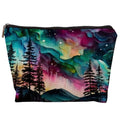uinwk Northern Lights Makeup Bag for Women, Aesthetic Makeup Bag, Aurora Borealis Cosmetic Bags, Womens Makeup Bag, Canvas Makeup Bag, Large Makeup Pouch