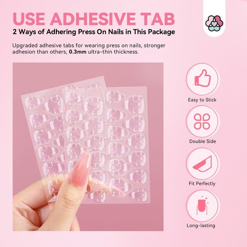 SAVILAND 20PCS Press on Nail Tool Kit: Nail Prep Kit with Nail Glue, Adhesive Tabs, Mini Nail File, Acrylic Sticks, Prep Pads for Press on Nail Art Starters Press On Nail Packaging for Salon Business