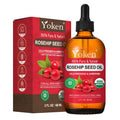 Yoken Organic Rosehip Seed Oil for Face, 100% Pure and Natural Cold Pressed Unrefined Rosehip Oil Carrier for Skin, Hair & Nails - Lightweight, Fast-Absorbing (2 fl oz)