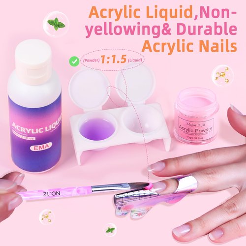 Acrylic Nail Kit with Drill & U V Light - Complete Starter Set for Beginners With Everything