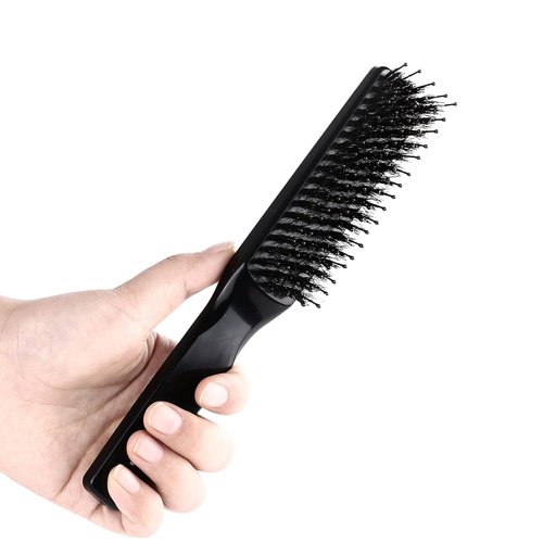 PERFEHAIR Paddle Hairbrush - Boar & Nylon Bristles for Smoothing, Detangling | Ideal for All Hair Types, Black