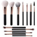 13 Piece Black Makeup Brushes, Face and Eye Makeup Brush Set Ultra Soft Goat Hair&Synthetic Bristles for Powder, Concealer, Blush, Contouring, Blending, Eyeshadow Kits for Beginners, Pros and Artists
