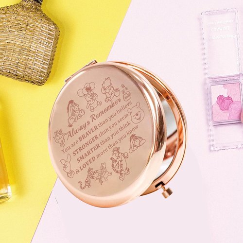 KEYCHIN Honey Bear Compact Makeup Mirror - Inspirational Design with Pig, Donkey, Tiger, Rabbit | Perfect Gift