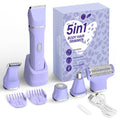 KINGTEE 5-in-1 Electric Bikini Trimmer for Women – IPX7 Waterproof Shaver, Cordless Body & Facial Razors for Women, Ceramic Blades, USB-C Rechargeable, Painless Hair Removal Kit (Purple)