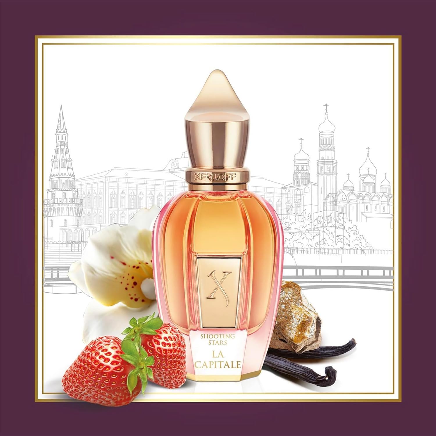 Xerjoff La Capitale Parfum - 50ml Unisex Amber Perfume with Strawberry, Leather & Vanilla Notes