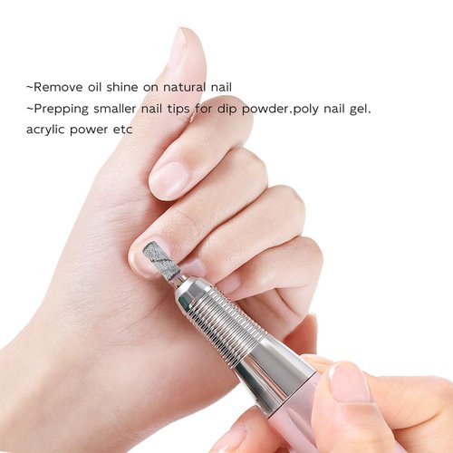 HYTOOS 3.1mm Pink Small Mandrel Bit, Professional Stainless Steel Mini Mandrel Bit for Small Sanding Band Files, Manicure Art Electric Drill File Tool