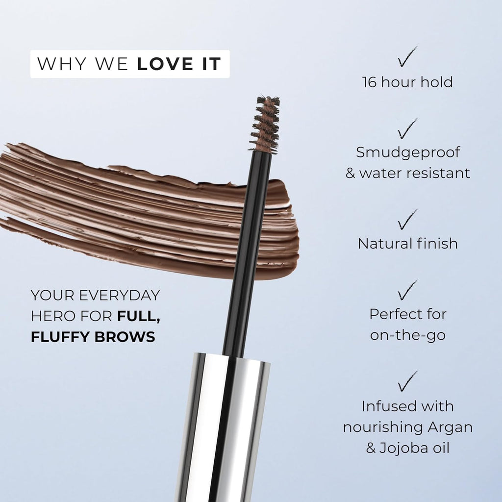 Wunderbrow Fluffy Brow Wax - 16-Hour Hold, Smudgeproof & Water-Resistant | Shade: Black/Brown