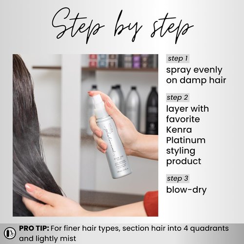 Kenra Platinum Blow-Dry Mist - Ultra-Lightweight Thermal Protectant for Fine to Medium Hair | Detangles & Smooths