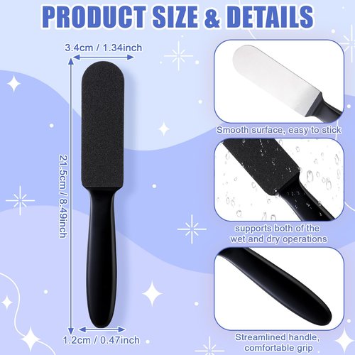 Mudder 2 Pieces Stainless Steel Pedicure Foot File Callus Remover Foot Scrubber Rasp with 20 Replaceable Coarse/Fine Double Side Reusable Pads for Care Cracked Skin Callus Remover Tool(Black)