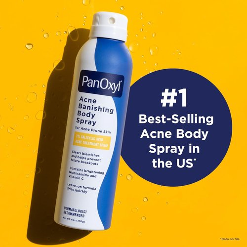 PanOxyl Acne Banishing Body Spray - 2% Salicylic Acid Treatment for Stubborn Breakouts | 6 Oz