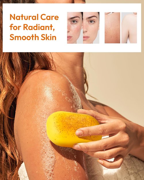KlearBloom Lemon Turmeric Kojic Acid Soap – Exfoliating Soap with Almond Particles for Dark Spots, Vitamin C and Extra Shea Butter, Gentle Brightening & Moisturizing for Face and Body – 105g x 2 Bars