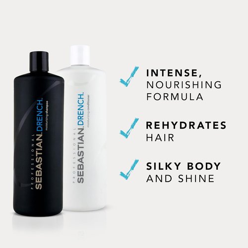 Sebastian Professional Drench Shampoo & Conditioner Duo Set - Intense Hydration | 33.8 Fl Oz Bottles