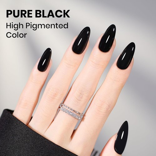 Beetles Black White Gel Polish Kit - 2 Colors Hema Free Soak Off UV Gel Polish Set Same Color Same Bottle Design Manicure Salon DIY at Home for Women