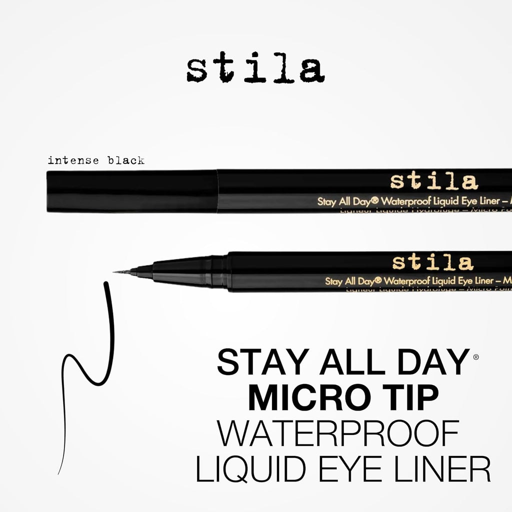Stila Waterproof Liquid Eye Liner - Stay All Day Makeup with Fine Brush Tip | Smudge-Proof Satin Finish