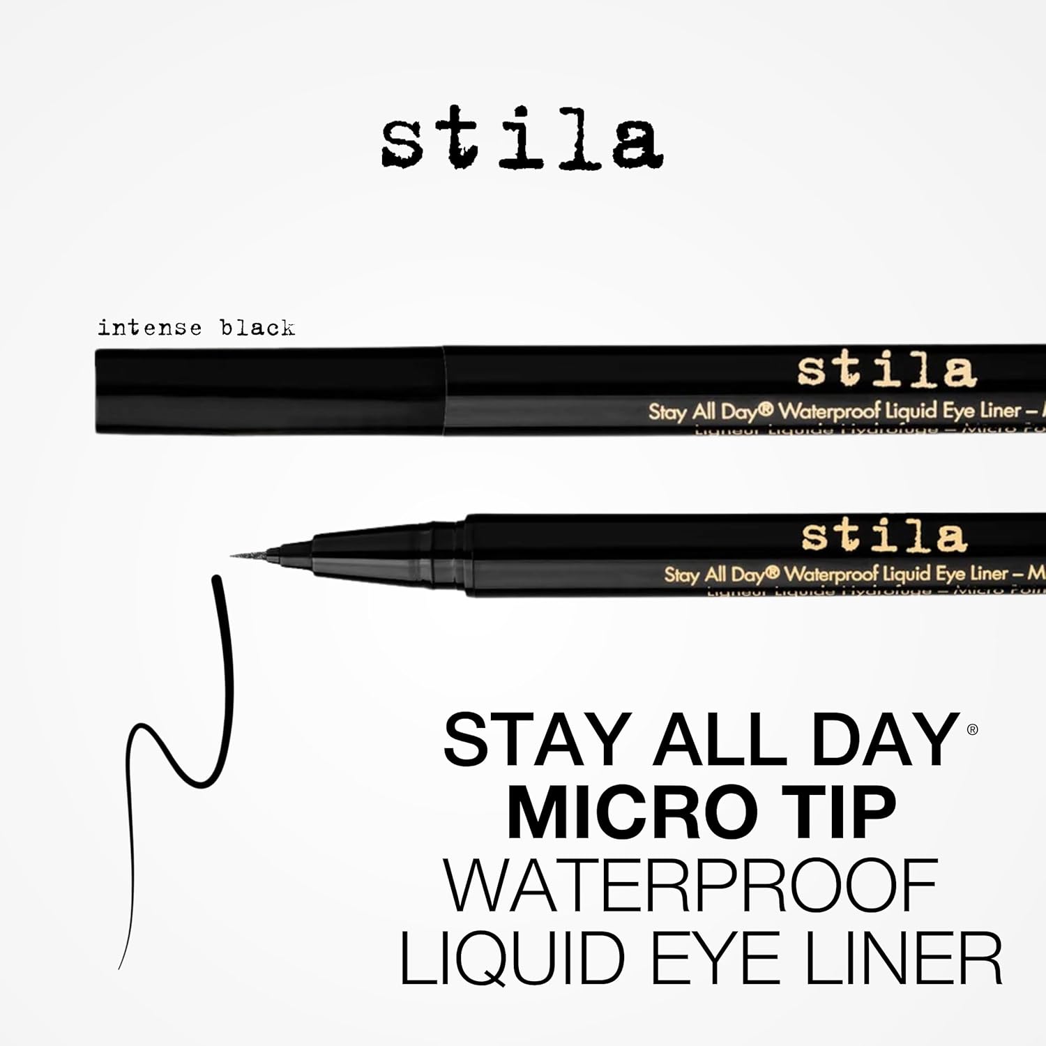 Stila Waterproof Liquid Eye Liner - Stay All Day Makeup with Fine Brush Tip | Smudge-Proof Satin Finish