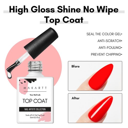 Makartt 3Pcs Builder Nail Gel with Top and Base Coat, Clear Gel Builder Kit for Nails Apex Building Thickening Strengthener Extension Rhinestone in a Bottle, UV Light Lamp Required