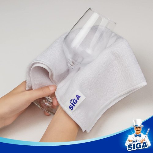 MR.SIGA Microfiber Cleaning Cloths - Streak-Free All-Purpose Towels | Pack of 12, 32 x 32 cm (12.6 x 12.6 in)