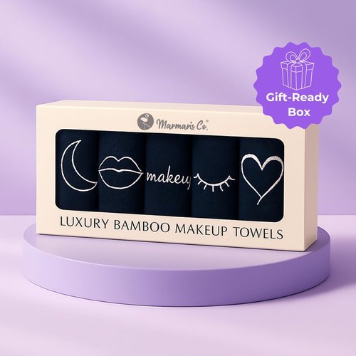 Marmaris Co. Luxury Makeup Washcloths for Face, 5-Pack Makeup Towels Face Washcloth, Viscose from Bamboo & Cotton