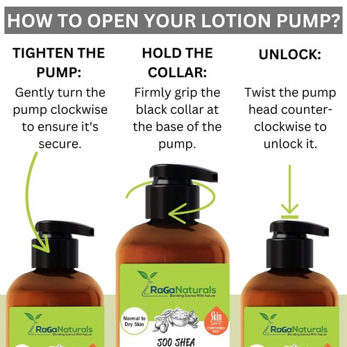RaGaNaturals Natural Unscented Body Lotion - Hydrating Shea Butter & Vitamin E for Dry Skin | 8 Oz