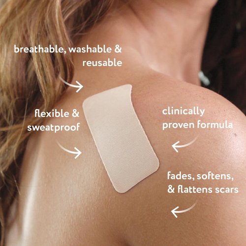 ScarAway Advanced Silicone Scar Sheets, Medical Grade Silicone Strips (1.5" x 3") Scar Treatment & Prevention for Surgical, Burn, Body, Hypertrophic & Keloid Scars Treatment, 8 Tan Reusable Sheets