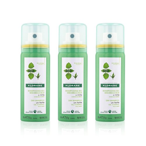 Klorane Dry Shampoo - Nettle Formula for Oily Hair & Scalp, Oil Regulation, 3.2 oz | Paraben & Sulfate-Free