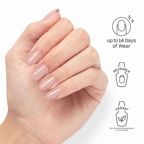 OPI Nail Lacquer & Press-On Nails Bundle - Sheer Soft Short Round 24 Count with Glue & Matching Polish