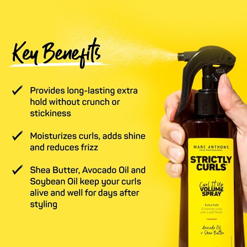 Marc Anthony Curl It Up Volume Boost Spray - Extra Hold with Avocado Oil & Shea Butter, Paraben-Free