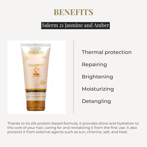 Salerm 21 Leave-In Mask & Conditioner - Jasmine & Amber - 200 ml - Anti-Frizz & Deep Hydration