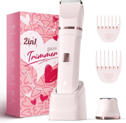Risina Bikini Trimmer for Women - Painless Cordless Electric Razor for Smooth Skin | IPX7 Waterproof, Easy to Clean, Ceramic Blade