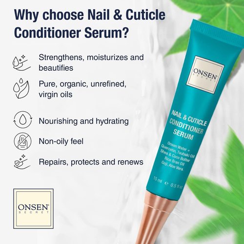 Onsen Secret Nail Reboot Duo - Natural Nail Treatment & Cuticle Repair - 15ml Cream & 10ml Oil