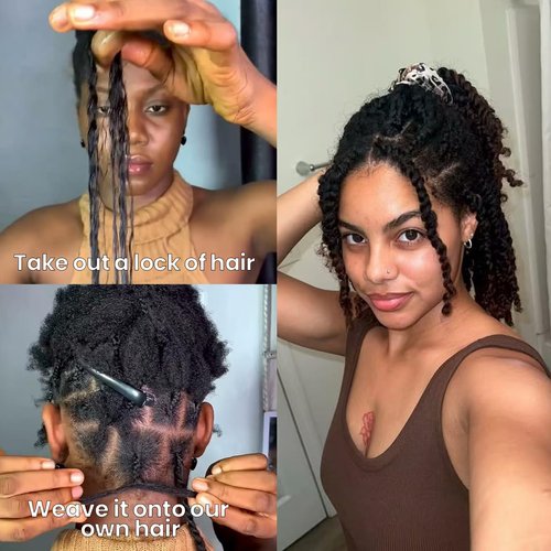 Afro Kinkys Bulk Human Hair for kinky curly Twist Human Braiding Hair For Micro Locs Extensions marley natural Black Color 16 inches 70g/pack