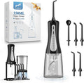 Skiennix 350ML Water Flosser - Cordless & Rechargeable, 5 Modes, 360° Nozzle, IPX7 Waterproof | Portable for Home & Travel (Black)