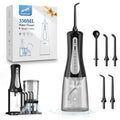 GOLDANT 2026 New 350ML Water Flosser with Drainage & Storage Stand, Keeps Dry & Clean, 5 Modes, 360°Nozzle, Cordless Rechargeable, IPX7 Waterproof, Portable for Home & Travel (Black)