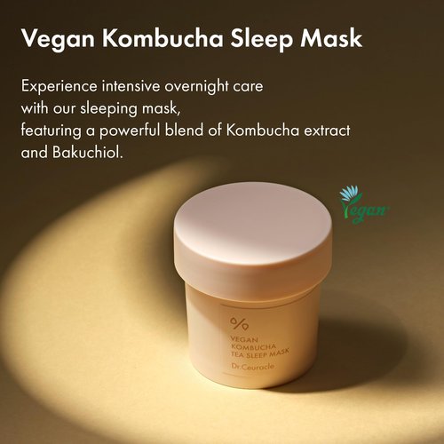 leegeehaam Dr.Ceuracle Vegan Kombucha Tea Sleeping Mask - Hydrating Overnight Face Mask with Niacinamide, Bakuchiol, Ceramide, Korean Skincare (100 g / 3.52 oz.)