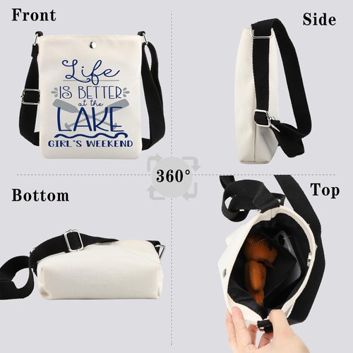 GJTIM Getaway Weekend Gift Life Is Better At The Lake Bachelorette Party Gift Toiletry Makeup Bag (Better At Lake CB)
