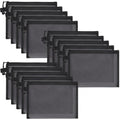 Tivcck 15 Pcs Mesh Zipper Pouch Bags, Nylon Travel Bags, Makeup Pouches for Organizing (Black, 9.5 x 7.5 Inch)