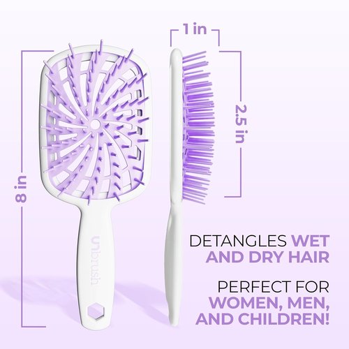 FHI Heat UNbrush Plus - Curly Hair Detangler Brush for Gentle Wet/Dry Use | 84 UltraFlex Bristles, Lightweight Design
