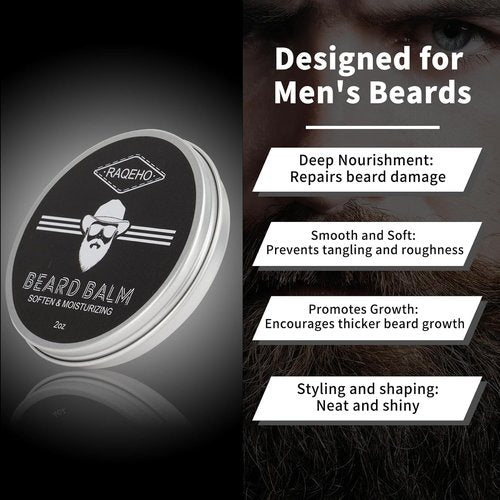 Skiennix 2oz Beard Balm - Nourishing Mustache Wax & Leave-In Conditioner | Sandalwood Scented Grooming Cream