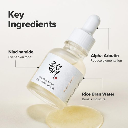 Beauty of Joseon Glow Deep Serum Rice Alpha-Arbutin Moisturizing Uneven Skin Tone Daily Korean Skin Care for Men and Women, 60ml, 2 Fl.Oz