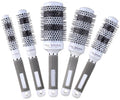 PERFEHAIR Round Thermal Ceramic Brush Set for Blow Drying Curling, Large Heated Nano Ionic Round Barrel Hair Brush-5 Different Sizes