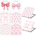 Geelin 6 Pcs Coquette Pink Bow Compact Mirror Bulk for Purse Small Pocket 1X/2X Magnifying Portable Makeup Double Sided Travel Mirror Aesthetic Preppy Gift for Women Girl Bridal Shower Party (Square)