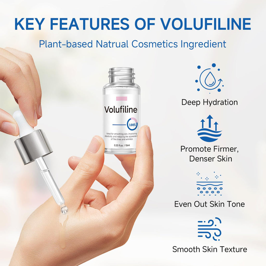 Volufiline Serum, Volufiline Serum Under Eye, Cosmetic Grade Ampoule for Improve Skin Elasticity Face Body Fine Lines Hydrating Texture, 10ml*2