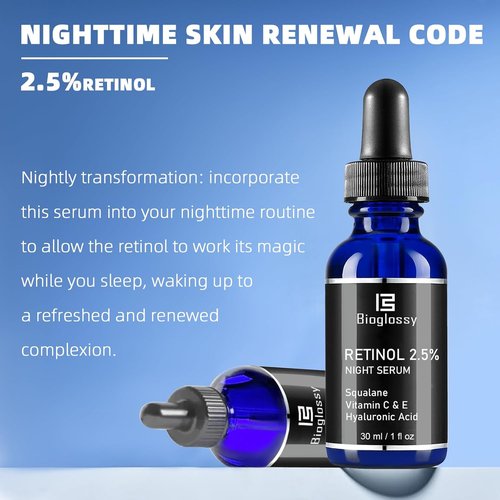 Skiennix Retinol Serum - 2.5% Intense Night Formula with Squalane, Vitamin C & E | 30 ml for Youthful Skin