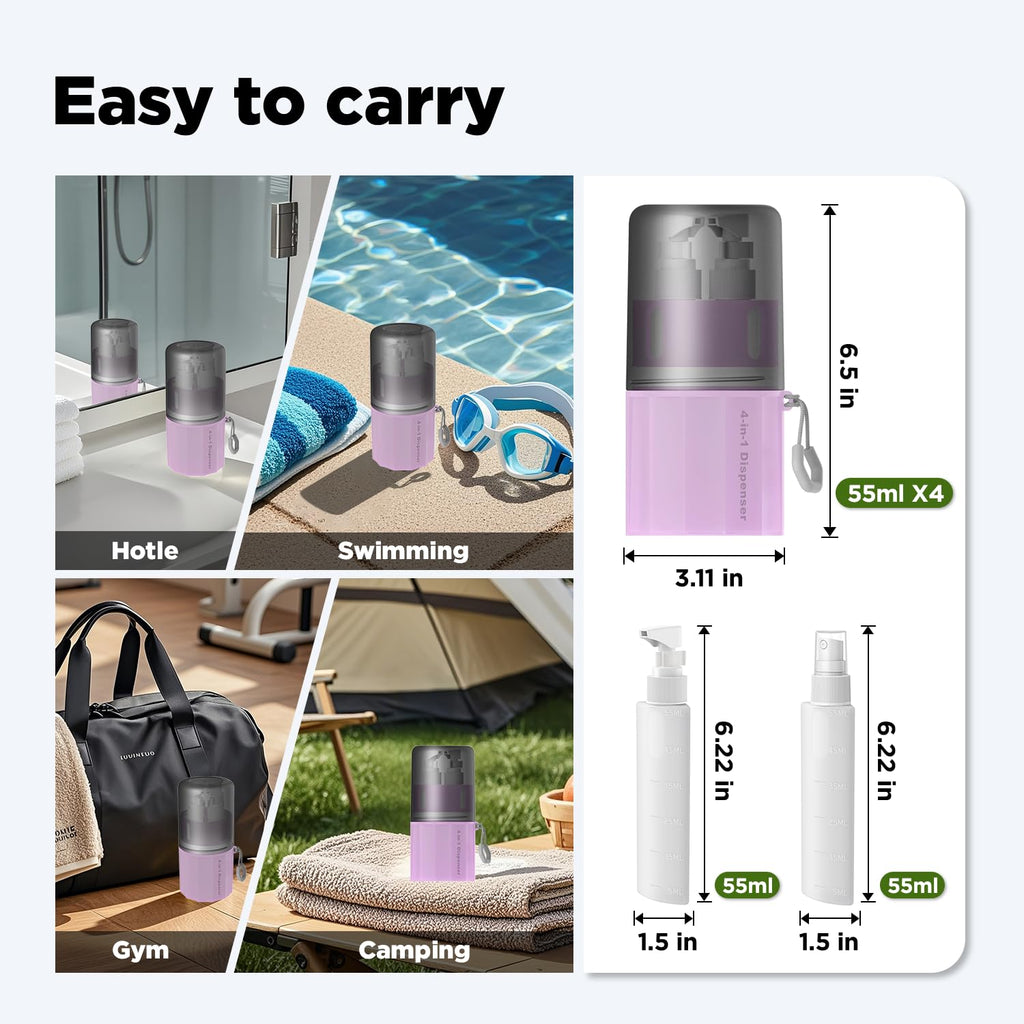 VOGOGE Travel Bottles for Toiletries, TSA Approved Travel Shampoo and conditioner Bottles with Suction Cups, Pink