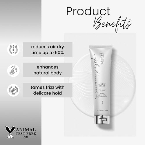Kenra Platinum Air Dry Crème 6 - Time-Saving Air Styler for Natural Body & Frizz Control | All Hair Types